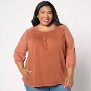 LOGO by Lori Goldstein Rust Top